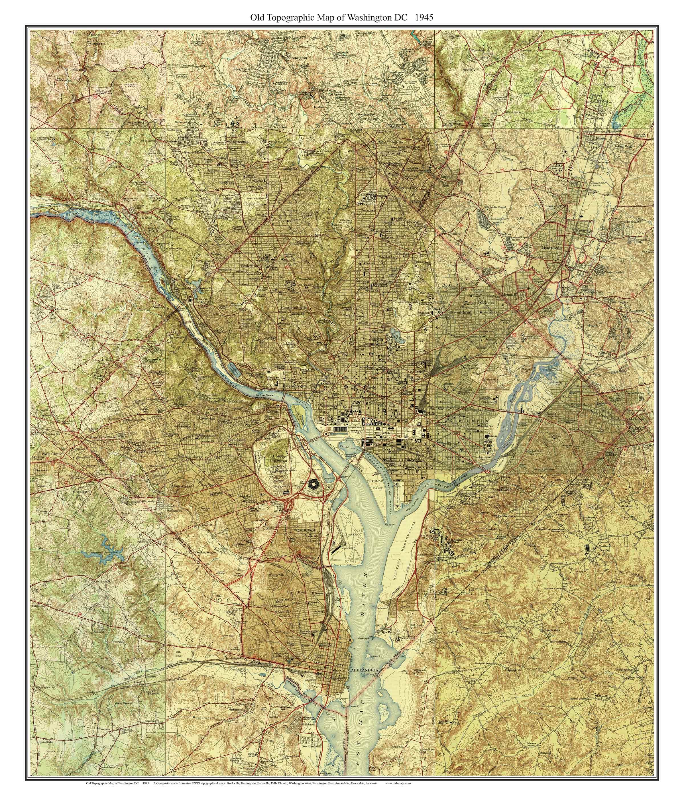 ワシントンdc地形図 Dc地形図 コロンビア特別区 アメリカ