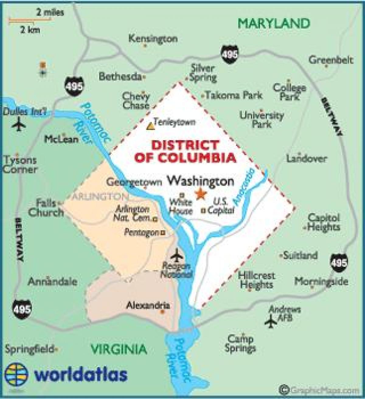 ワシントンdc状態マップ ワシントンdcおよびワシントン州の地図 コロンビア特別区 アメリカ