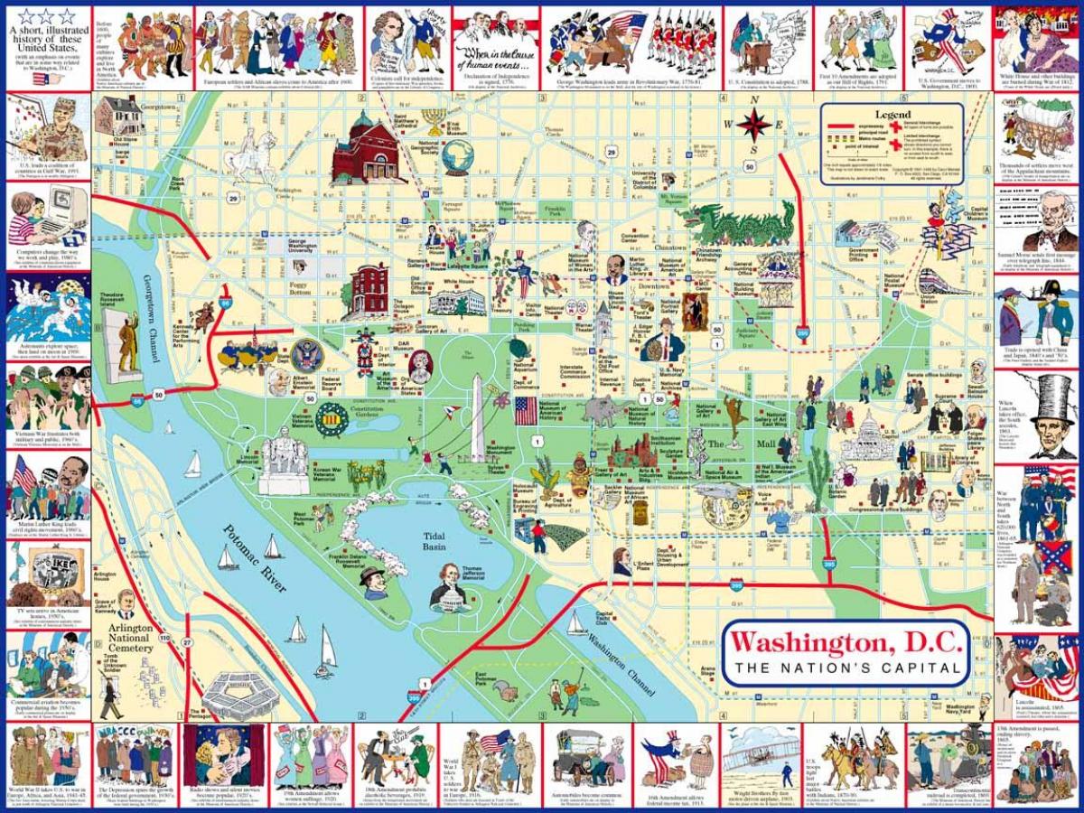 市内観光ワシントンdc地図 市内観光地dc地図 コロンビア特別区 アメリカ