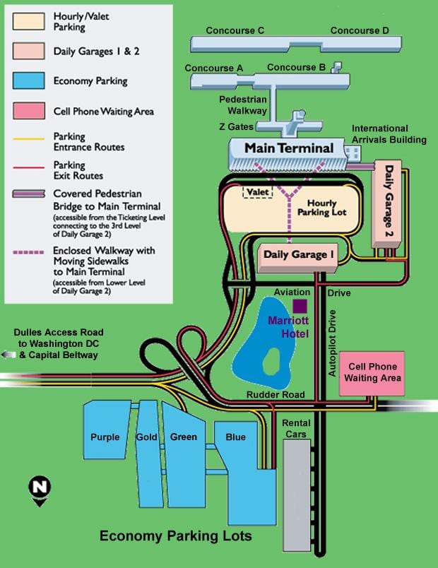 ダレス駐車場を地図