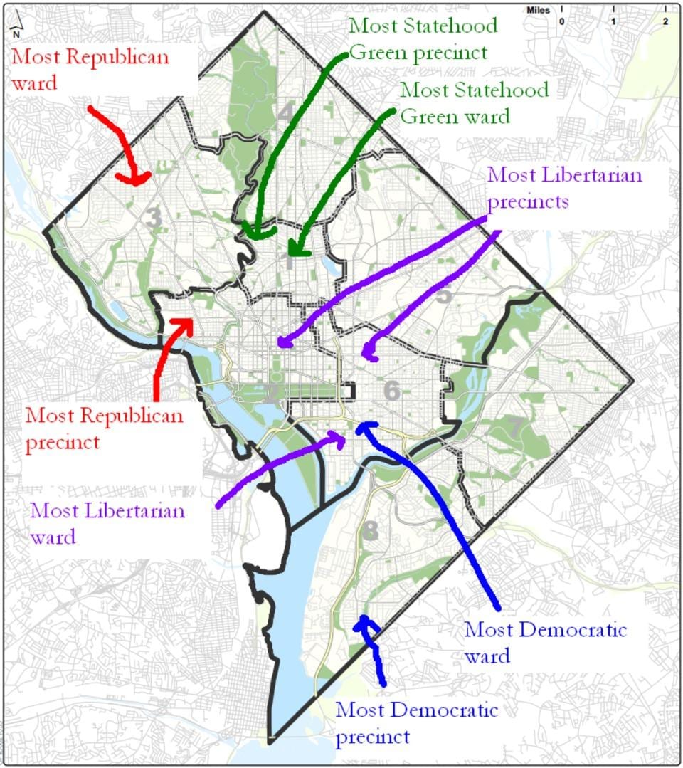 地図のワシントンdcの政治