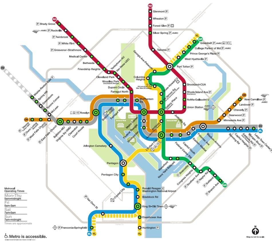 ワシントンメトロ駅構内図