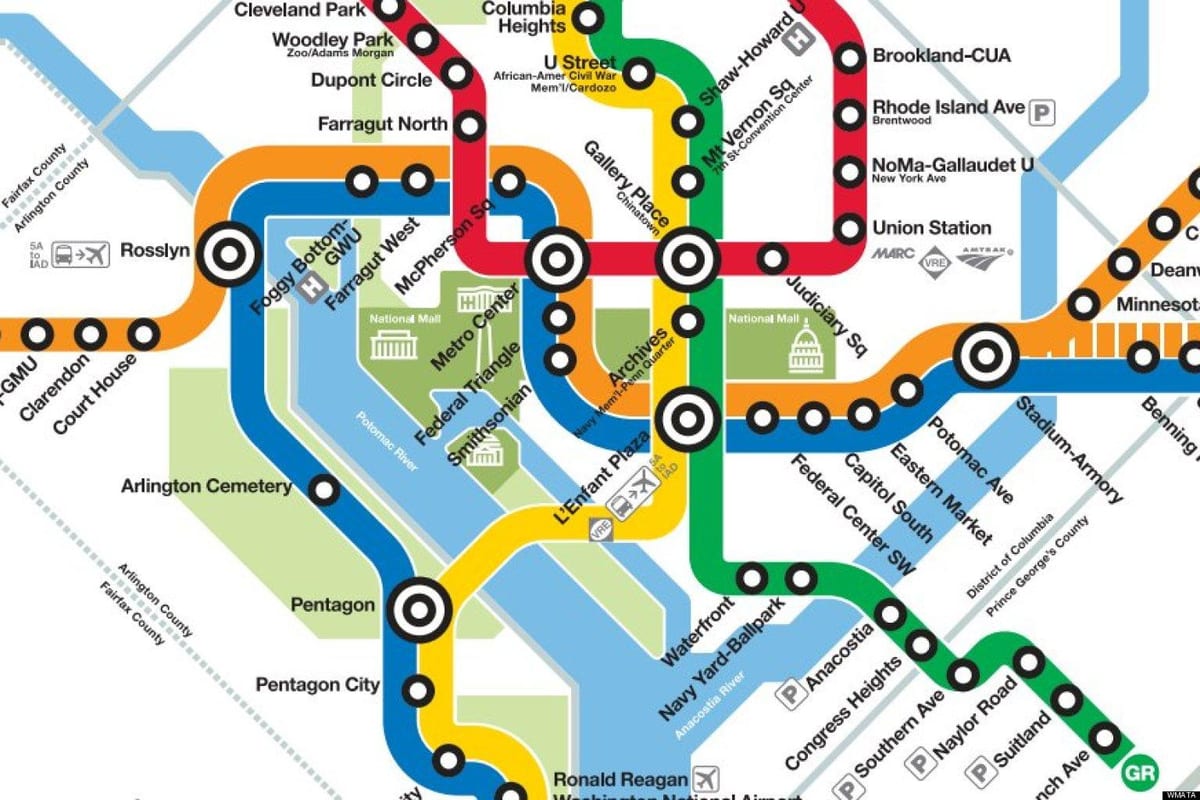 dc黄色の線で示した地図