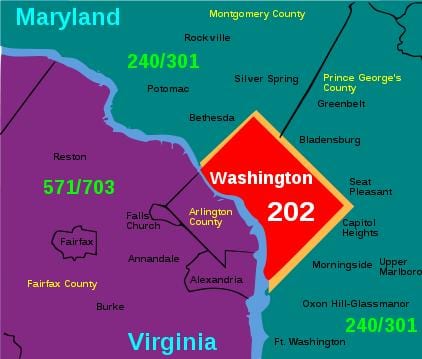 dc zipコード近隣の地図
