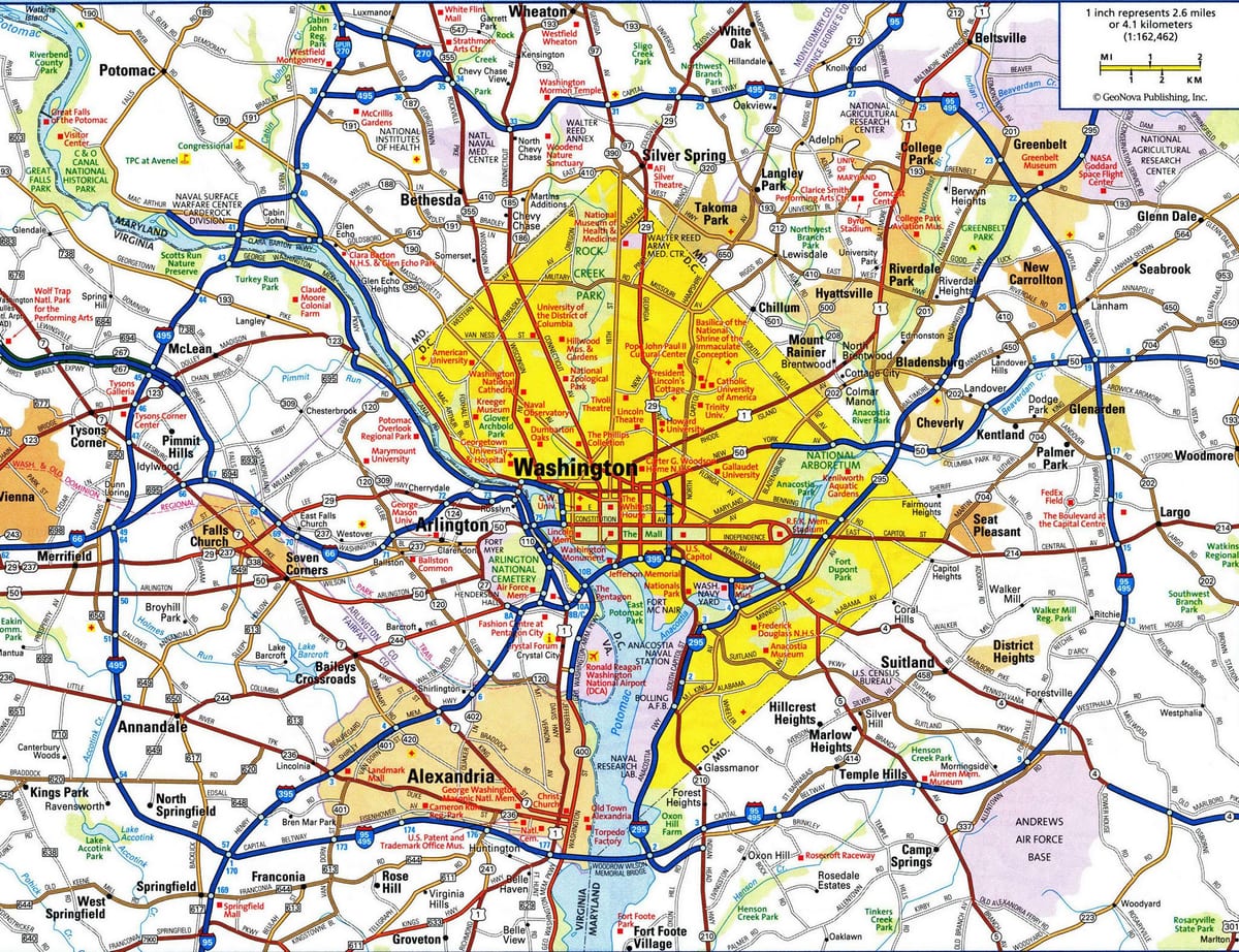 ワシントンdcの道路地図