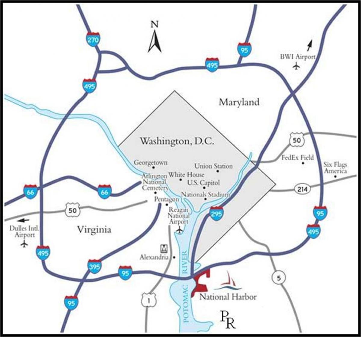 ワシントン首都圏の地図