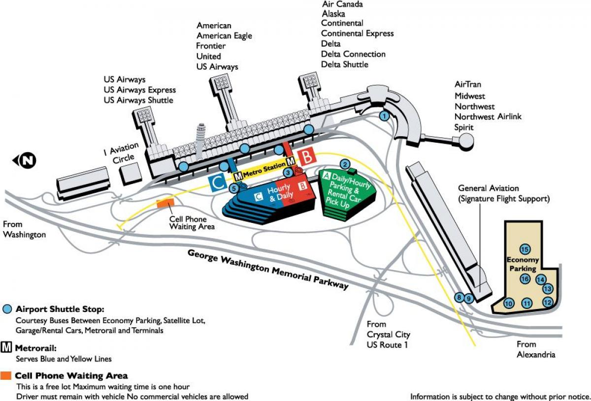 ロナルドレーガンワシントン国際空港地図