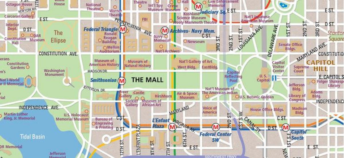 dcナショナルモールの地図