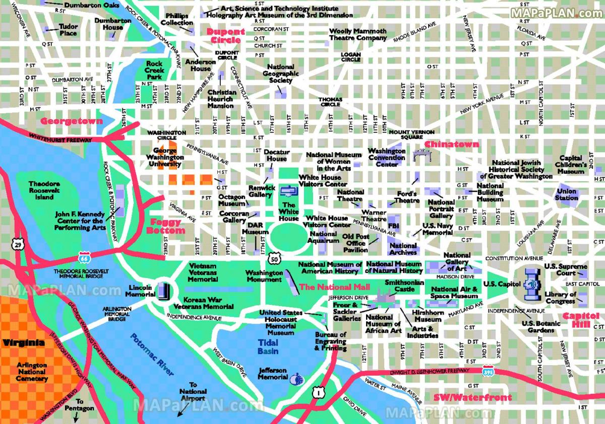 ワシントンdc観光名所の地図