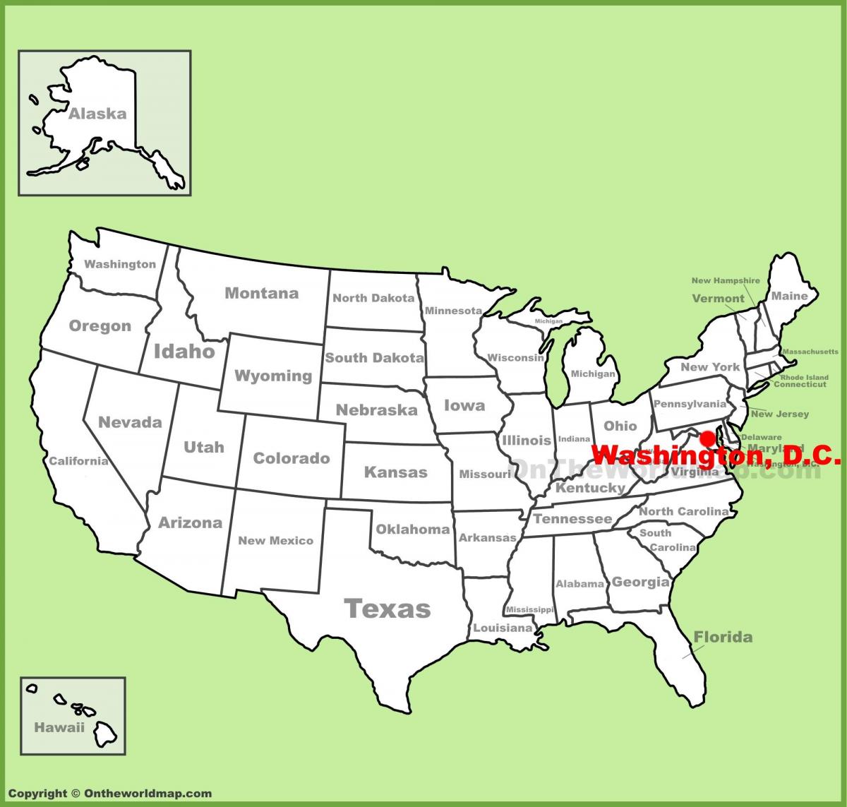 ワシントンに位置地図