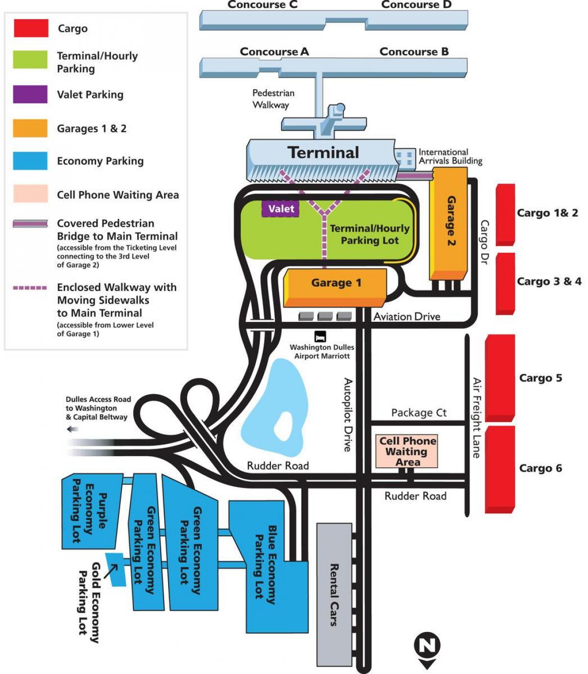 地図のダレス空港区