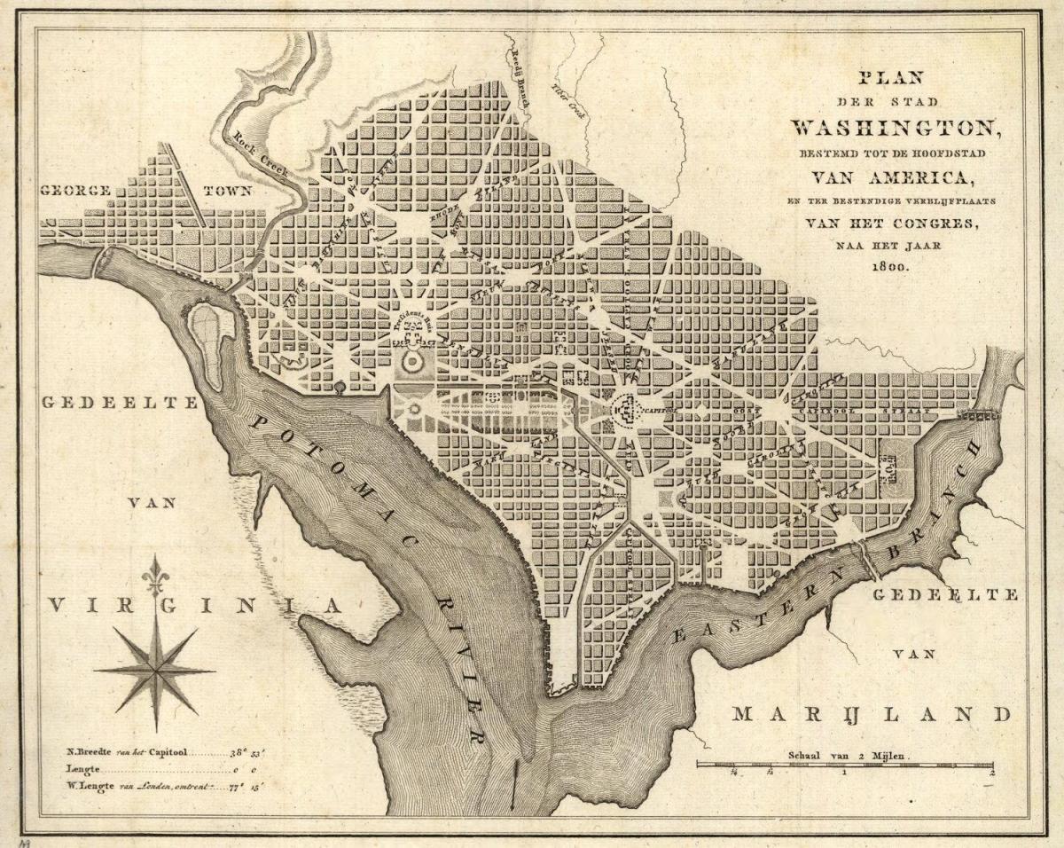 地図の歴史的地図のワシントンdc