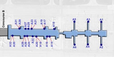 ダレス空港コンコースの地図
