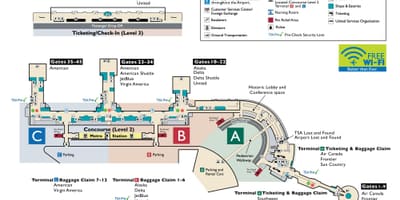 Dcレーガン空港地図