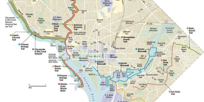 地図のワシントンdcの自転車