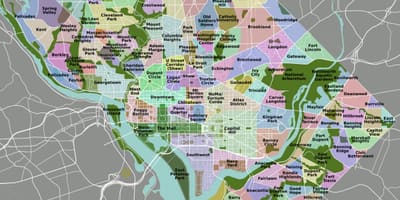 地図のdcおよび周辺地域