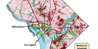 ワシントンdcの悪い地区の地図