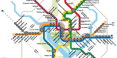 ワシントンdcでメトロ線地図