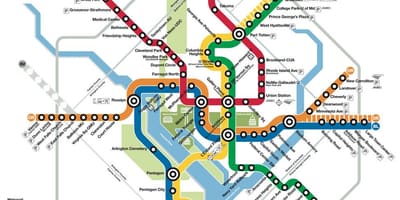 Dcメトロ地下鉄の地図