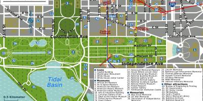 ワシントンナショナルモールの地図